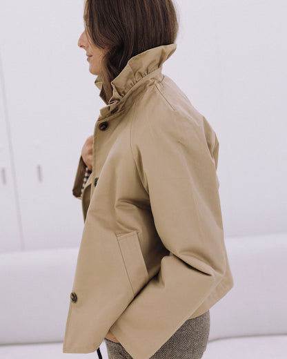 GABARDINE CURTA GOLA